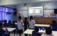 ทดสอบระบบการประชุมทางไกล (Video Conference) ร่วมกับคณะครูและนักเรียนจากโรงเรียนประถมมินามิมิโนวะ หมู่บ้านมินามิมิโนวะ ประเทศญี่ปุ่น